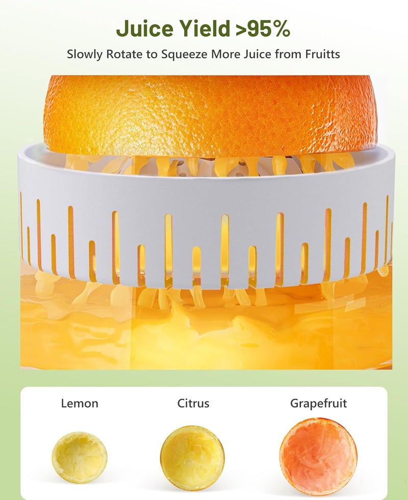 KEENSTAR Electric Citrus Juicer, Automatic Orange Juicer Squeezer with Power Cord, Portable Juicer with Cleaning Brush for Lemon, Grapefruit, High Juice Yield, One Touch Operation, Easy to Clean - Image 3